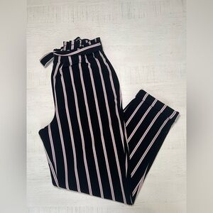 No Comment NY LA Paperbag Waist Striped Women's Pants